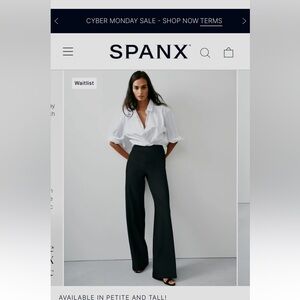 Spanx perfect fit ponte wide leg blue petite small